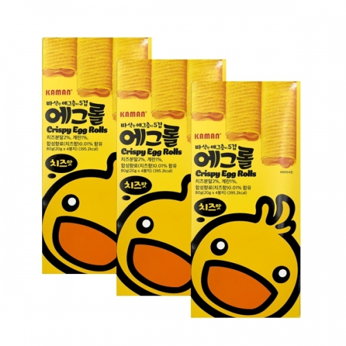 [좋은세상] 에그롤 치즈맛 80g x 3개  (과자/껌/스낵류)