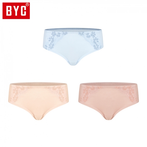 BYC 여성 베)미디 레이스 3매입 삼각팬티(R2224)  (일반/미니팬티(2~5매입))