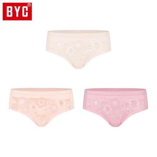 BYC 여성 미디 레이스 3매입 삼각팬티(R2275)  (일반/미니팬티(2~5매입))