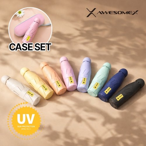 [어썸엑스] UV차단 UPF50+ 초경량 미니캡슐 암막 파스텔 5단 양우산 AXPB-5MU-101  (우산/양산/우비)