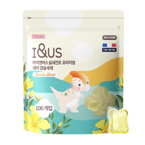 [아이앤어스] 실내건조 프리미엄 세탁 캡슐세제(프리지아향) 100개입  (주방세제)