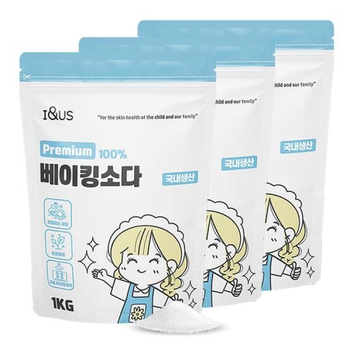 [아이앤어스] 프리미엄 베이킹소다 1kgx3개  (주방세제)