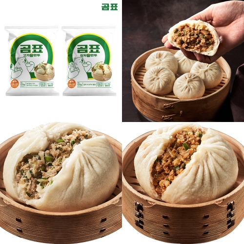 곰표 고기·김치 왕만두 혼합 120g (10개입)  (만두/국수/스파케티/냉면)