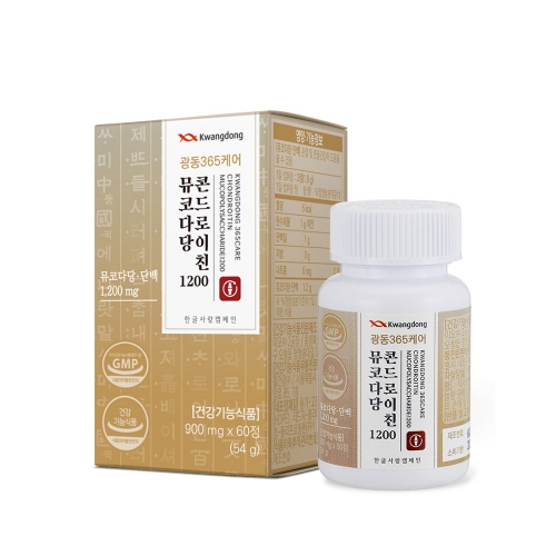 [광동] 365케어 뮤코다당 콘드로이친 1200 (60정)/소연골유래/관절 및 연골건강에 도움  (칼슘/관절/마그네슘)