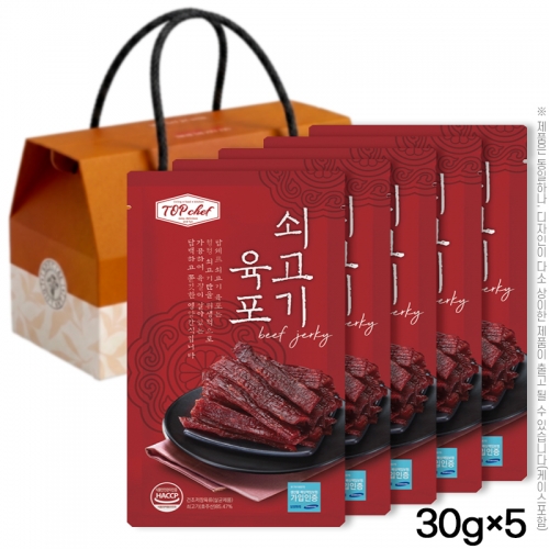 탑셰프 쇠고기육포30g 5P  (축산가공식품)
