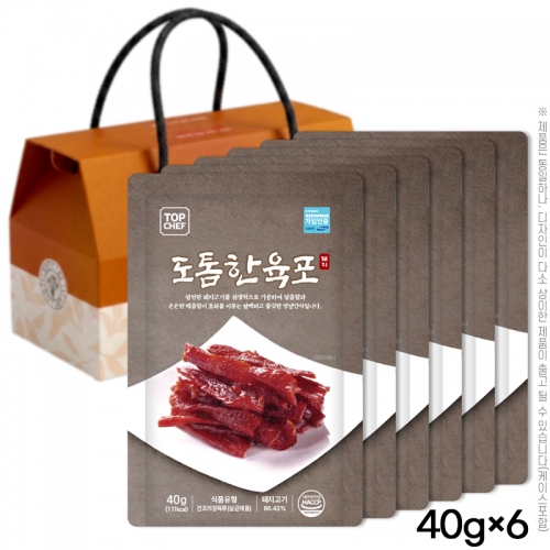 탑셰프 도톰한육포40g 6P  (축산가공식품)