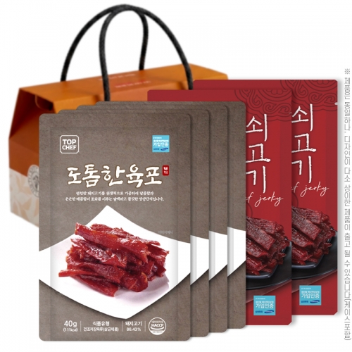 탑셰프 육포6종(도톰한육포40g4P,쇠고기육포30g2P)  (축산가공식품)
