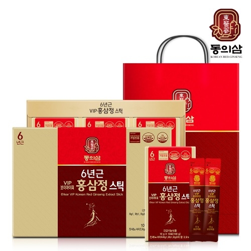 [동의삼] 6년근 VIP 홍삼정스틱(30포) (10g x 30포) (쇼핑백 포함)  (기타 건강식품)
