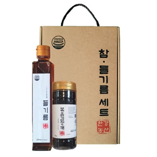 한강농산 들기름+검정볶음깨 2종세트  (식용유/참기름/오일류/시럽)