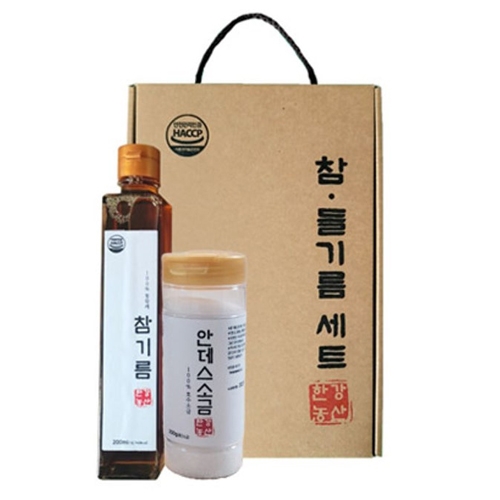한강농산 참기름+안데스소금 2종세트  (식용유/참기름/오일류/시럽)
