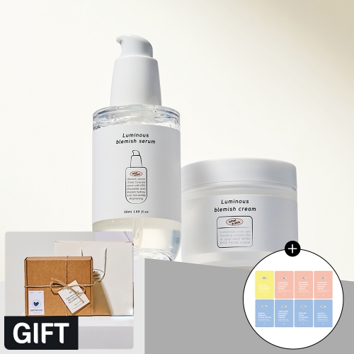 [와더스킨] 루미너스 시카케어 블레미쉬 2종세트 (크림50ml+세럼50ml)+선물포장+쇼핑백  (스킨케어세트)
