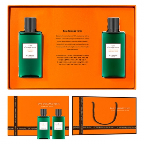 [Hermes] 에르메스 오도렌지 베르테 헤어2종세트(쇼핑백포함)93165  (선물세트/여행키트)