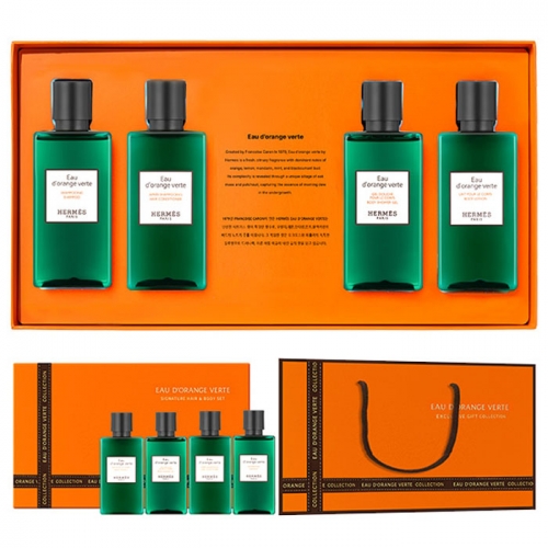 [Hermes] 에르메스 오도렌지 베르테 헤어&바디 4종세트(쇼핑백포함)93167  (선물세트/여행키트)