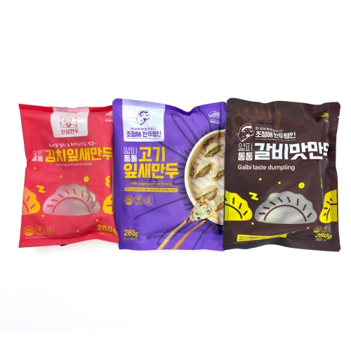 명인 만두 실속세트 (고기2팩,김치2팩, 갈비2팩) 총 6팩  (만두/국수/스파케티/냉면)