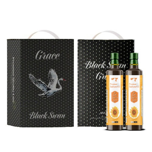 [아보아칸] 오일선물세트 블랙스완(해바라기오일250ML*2EA)+손잡이박스  (식용유/참기름/오일류/시럽)