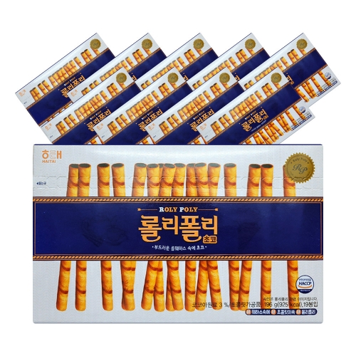 해태 롤리폴리 초코 196g 10입  (과자/껌/스낵류)