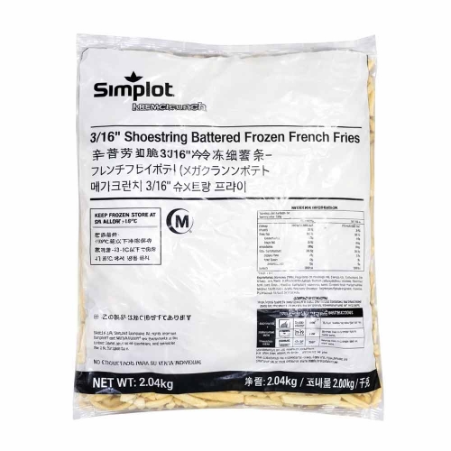 (냉동) 심플로트 메가크런치 슈스트링 감자튀김 2.04kg  (튀김류/어묵류)