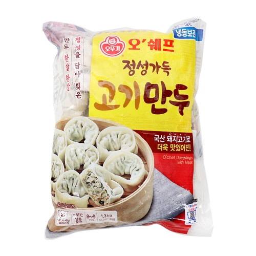 (냉동) 오뚜기 오쉐프 정성가득고기만두 1.3kg  (만두/국수/스파케티/냉면)