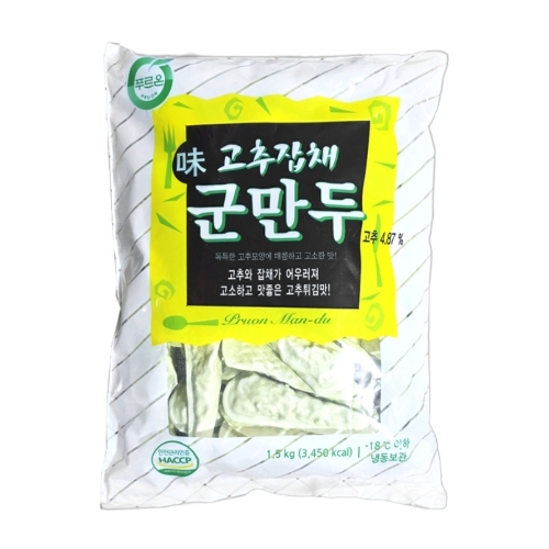(냉동) 푸르온 고추잡채 군만두 1.5kg  (만두/국수/스파케티/냉면)