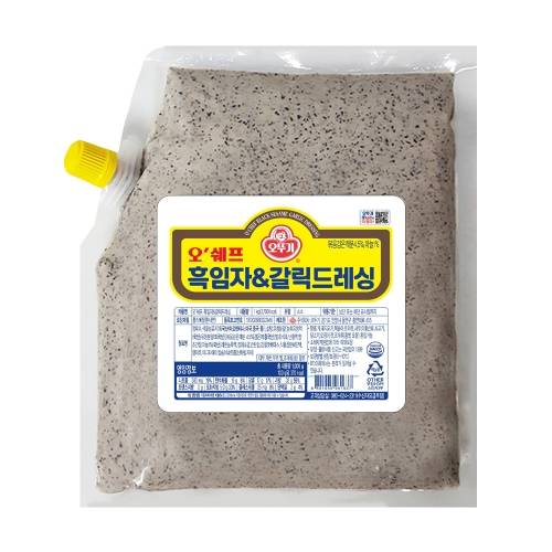 (냉장) 오뚜기 오쉐프 흑임자&갈릭드레싱1kg  (물엿/식초/소스/액젖)
