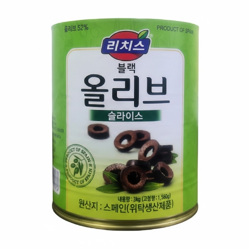리치스 블랙올리브 슬라이스 3kg  (통조림/캔/햄/잼)